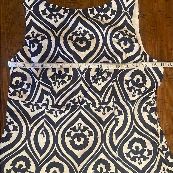 BODEN Elegant Navy and White Patterned Dress. Size 14 - Picture 4 of 5